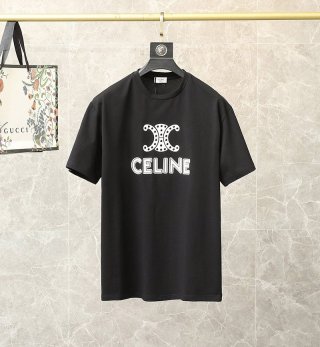 新作☆【セリーヌ】TRIOMPHE クロップドTシャツ/コットン 本物 2X871501F