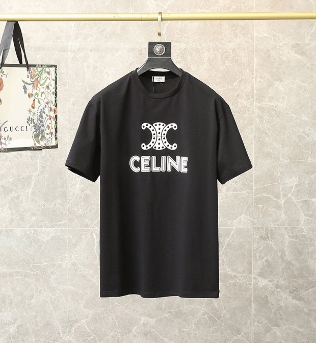 新作☆【セリーヌ】TRIOMPHE クロップドTシャツ/コットン 本物 2X871501F