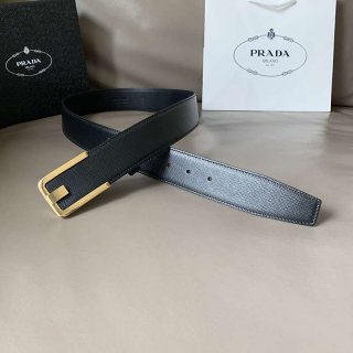 入手困難 高品質プラダ リバーシブル ベルト 本物 3.5cm pud78428
