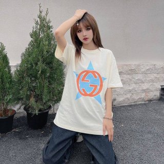 希少色グッチ ロゴ コットン Tシャツ 本物 gua31499