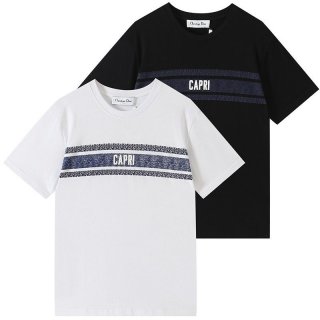 大人気◆ディオール◆Tシャツ 本物 半袖 コットンジャージー ロゴ ディオリビエラ deq87216