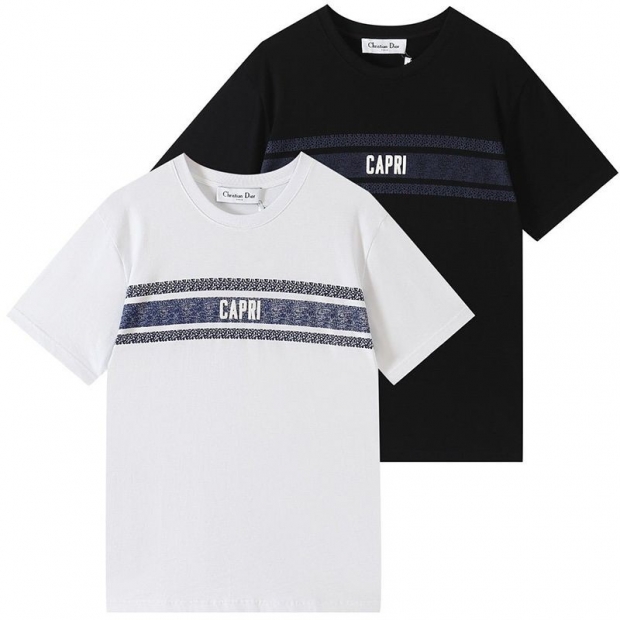 大人気◆ディオール◆Tシャツ 本物 半袖 コットンジャージー ロゴ ディオリビエラ deq87216