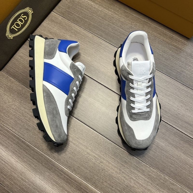 《大人気》TODS 本物 スエード＆ファブリックスニーカー toq41241