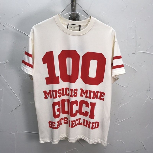 ★日本!!人気！100周年記念★グッチ★Tシャツ 本物 コットン クルーネック ストライプ gur83366