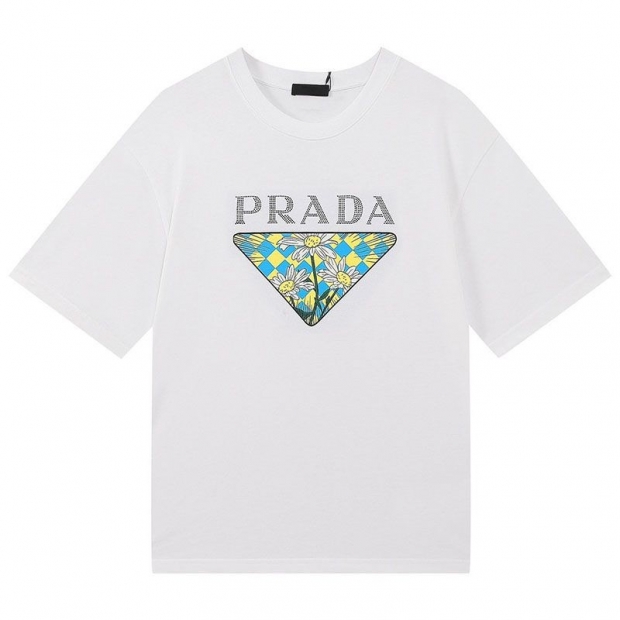 定番プラダ ロゴ コットンTシャツ 本物 pub13693
