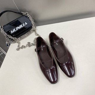 一目惚れザロウ Ava レザーシューズ 本物 メリージェーンフラット zao08472