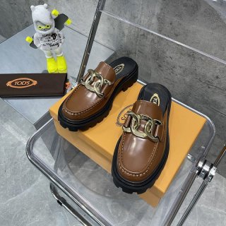 セール新作トッズ 本物 ダブルT レザー ミュール ton35581