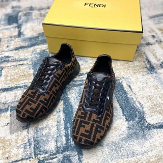 《大人気》フェンディ☆ブラウン/ファブリックフラットスニーカー 本物 fej59288