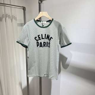 稀少セリーヌ PARIS ストライプ Tシャツ 本物/ コットンジャージー Cec25481