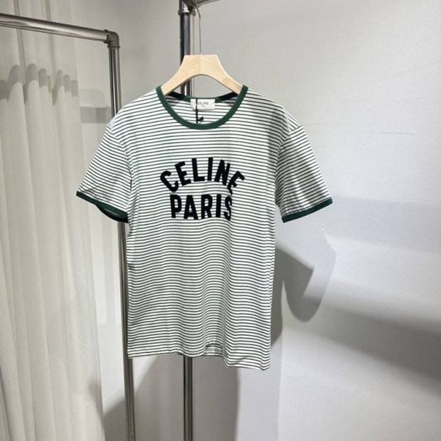 稀少セリーヌ PARIS ストライプ Tシャツ 本物/ コットンジャージー Cec25481