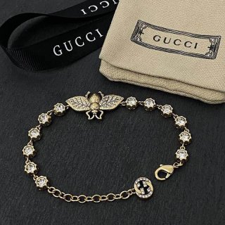 《大人気》グッチ 可愛いミツバチ の ゴールドチェーン ブレスレット 本物 gum66045