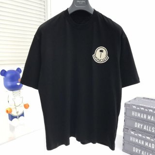 完売必至22SS◆モンクレール◆ブラック ロゴ コットン Tシャツ 本物 mob23849