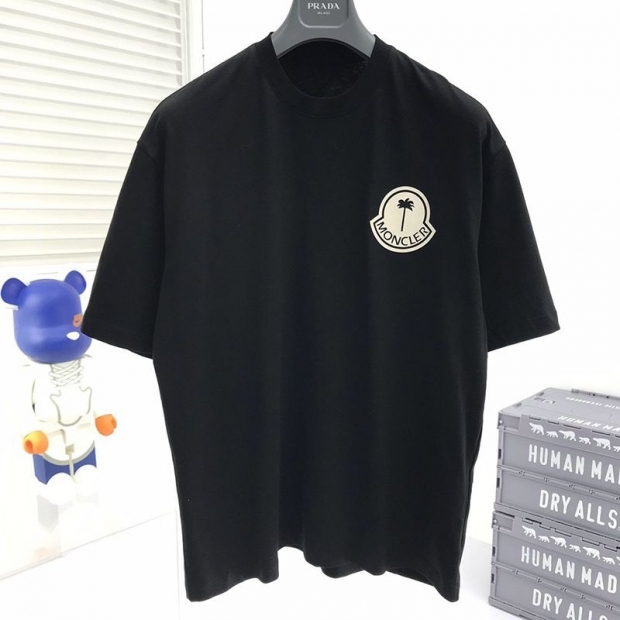 完売必至22SS◆モンクレール◆ブラック ロゴ コットン Tシャツ 本物 mob23849