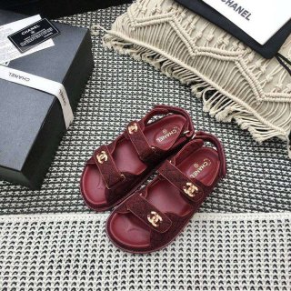 完売必至シャネル 本物 ニット サンダル shg21180
