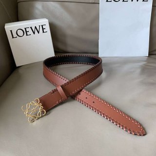 【ロエベ】ブレイデッドアナグラムベルト 本物 4.0cm lox56334