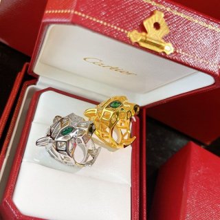 希少色パンテール ドゥ カルティエ リング 本物 2色 kao12739
