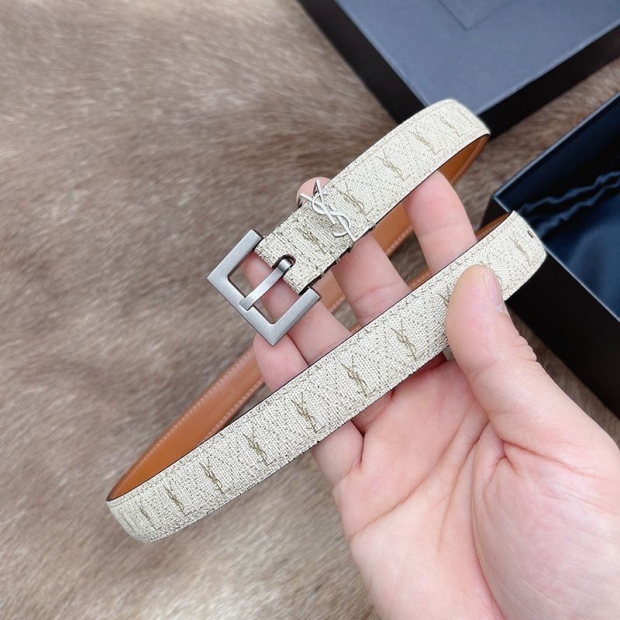大人気!!新色サンローラン モノグラム ナローベルト 本物 20mm Sap43870