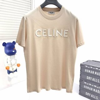 入手困難セリーヌ ルーズ Tシャツ 本物 コットン ベージュ Cei46378