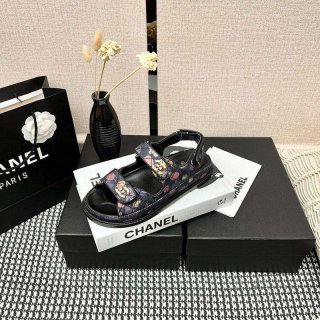 ★日本!!人気！シャネル サンダル 本物 プリント ファブリック she14093