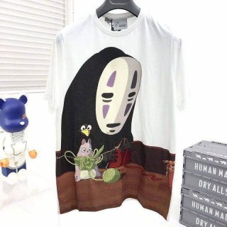 争奪戦[ロエベ] カオナシ 本物 オーバーサイズ コットン Tシャツ loz95351