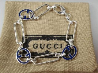 《大人気》グッチ インターロッキングG 本物 シルバーブレスレット gul50674