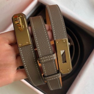 稀少エルメス Ceinture Kelly 本物 ベルト カーフスキン 18mm erq84105
