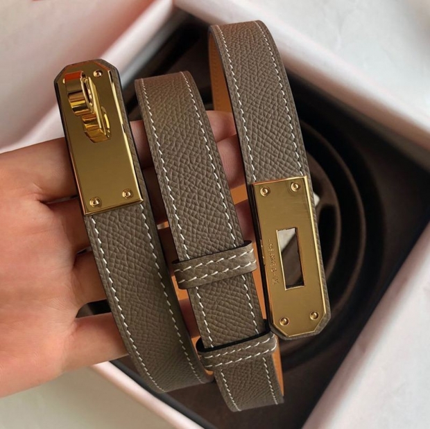 稀少エルメス Ceinture Kelly 本物 ベルト カーフスキン 18mm erq84105