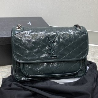 日本未入荷サンローラン ショルダーバッグ 本物 ニキ ミディアム クリンクルヴィンテージレザー Saz69051