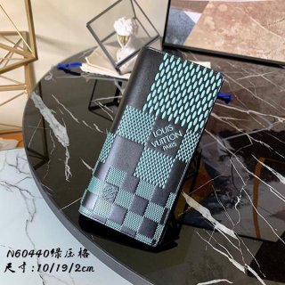 ルイヴィトン 長財布 本物 二つ折り ダミエ ロゴ ブラック グレー LV20225