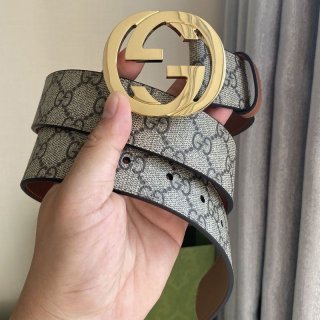 累積売上総額第１位！【グッチ ベルト 本物】 リバーシブル GGスプリーム キャンバス 38mm guq64727