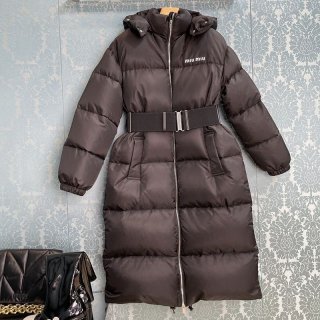 人気No1ミュウミュウ コート 本物☆リボンが可愛いフード付ダウンコー myx61752