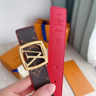 入手困難ルイヴィトン サンチュールLVスクエア 本物 30MM リバーシブル ベルト vuu00352