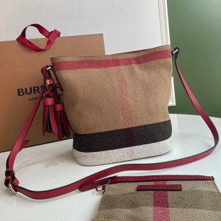 21-22AW【バーバリー ショルダーバッグ 本物】キャンバスチェックとレザーのバケツ Baw64278 21-22AW【バーバリー ショルダーバッグ 本物】キャンバスチェックとレザーのバケツ Baw64278