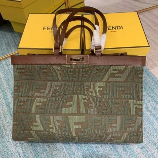 希少色フェンディ ピーカブー エックストート 本物 FFウール フィッシュアイ バッグ fek61251