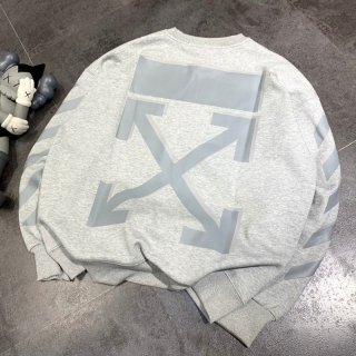 大人気！オフホワイト パーカー 本物 ストライプロゴオーバーサイズパーカー ofu43775