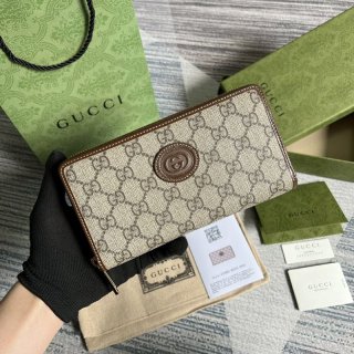 21-22AW グッチ インターロッキングG ジップアラウンド 長財布 本物 gua58818