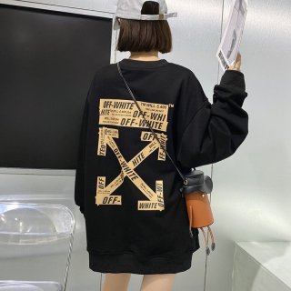 人気急上昇オフホワイト パーカー 本物 ストライプロゴオーバーサイズ oft41132