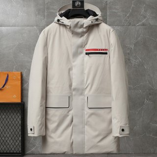 超話題!プラダ マウンテンパーカー 本物◆ライトポリエステル パッド入りジャケット リネアロッサ puy74119