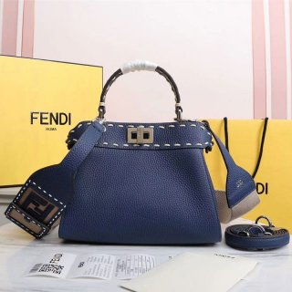 入手困難フェンディ 本物 ピーカブー ミニ フルグレインレザー バッグ feq31832