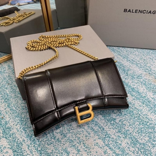 秋冬新作 バレンシアガ アワーグラス 本物シェイプ Smallトップハンドルバッグ bac86116