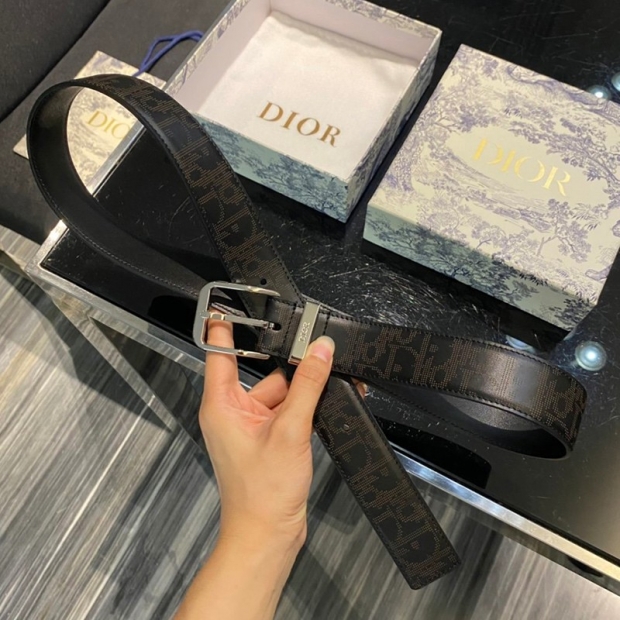 モダン◇ディオール ベルト 本物 オブリーク ギャラクシー レザー belt 35mm dep76750
