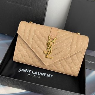日本未入荷サンローラン エンベロープ 本物 スモール バッグ マトラッセ ショルダーバッグ 600195