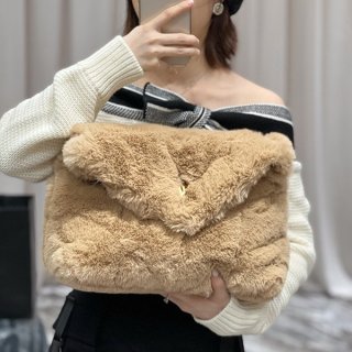 一目惚れサンローラン ショルダーバッグ 本物 ルル パファー スモール メリノシャーリング Saq55373