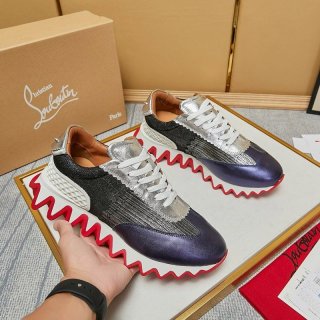 大人気！ルブタンコピー LOUBISHARK 爽やか パープル ★スニーカー 本物 Ruf83440