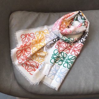 目を惹くカラーロエベ 本物 アナグラム ライン スカーフ (ウール＆シルク＆カシミヤ) lop33740