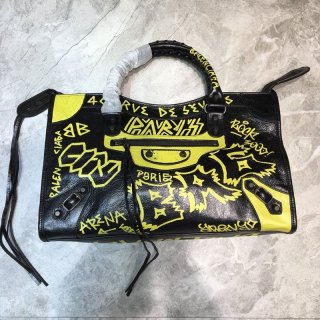 バレンシアガ シティM ハンドバッグ 本物 グラフィティ クラシック bad62919