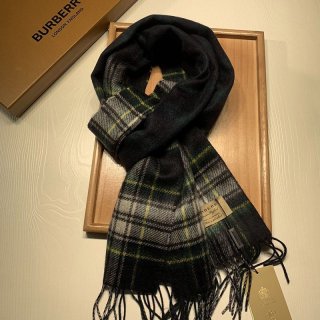 送料込バーバリー リバーシブル チェック カシミアスカーフ 本物 Bah16936
