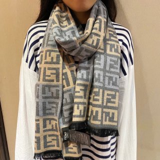 人気急上昇フェンディ マフラー 本物 スカーフ ウール インターシャ タッセル fez18284