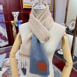 春もの新作ロエベ 勾配 チェック スカーフ 本物 (カシミヤ) lor62732