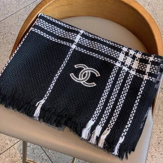 稀少 完売必至 シャネル ストール ウール シルク カシミヤ CC 本物 shc16039